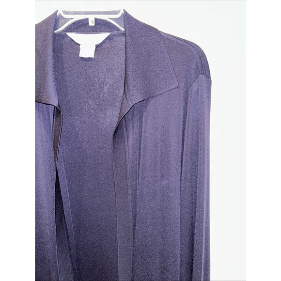 Exclusively Misook Women's Large Navy Open Cardigan Minimalist Capsule Wardrobe - Picture 3 of 11